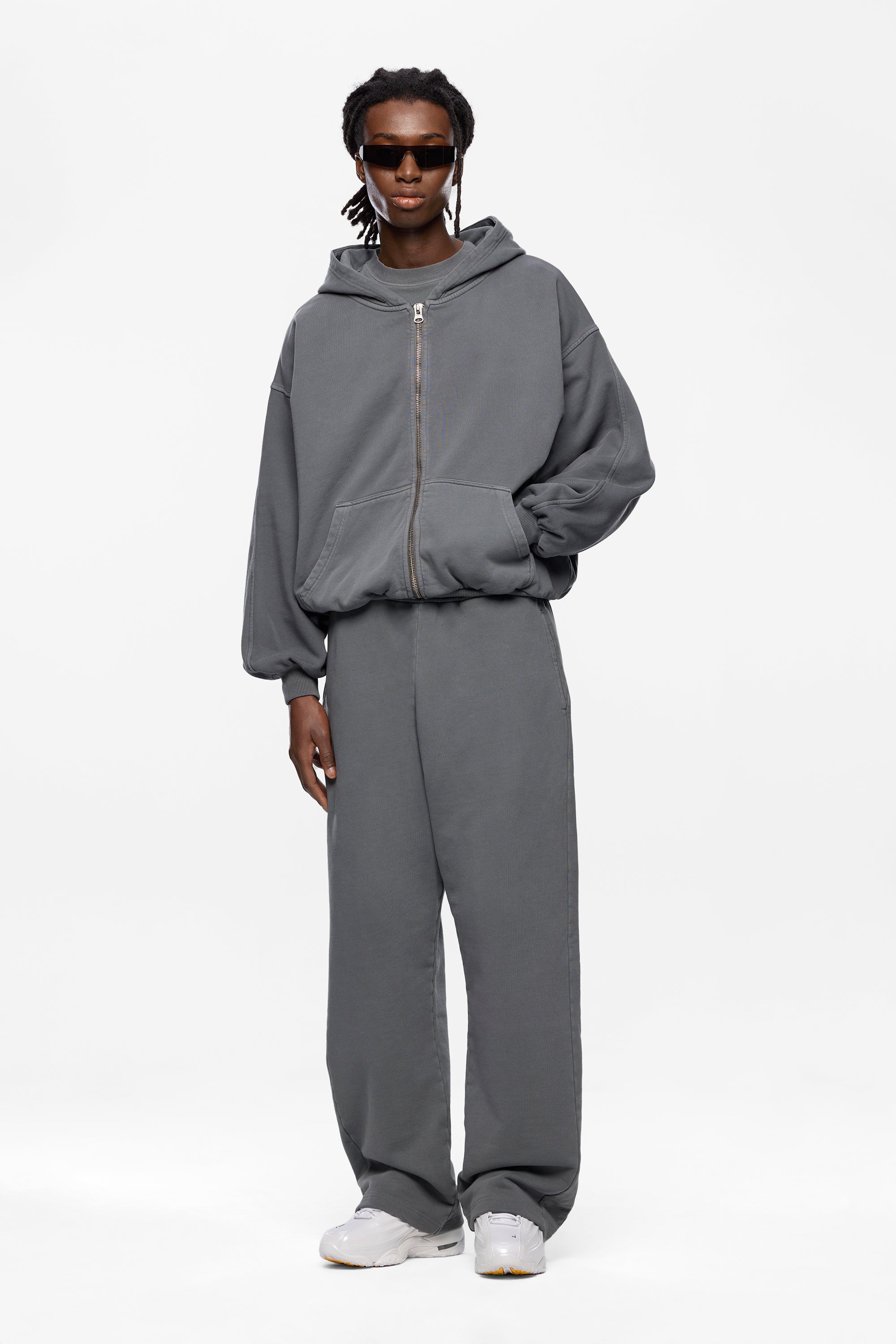 Washed Blank Zip Hoodie