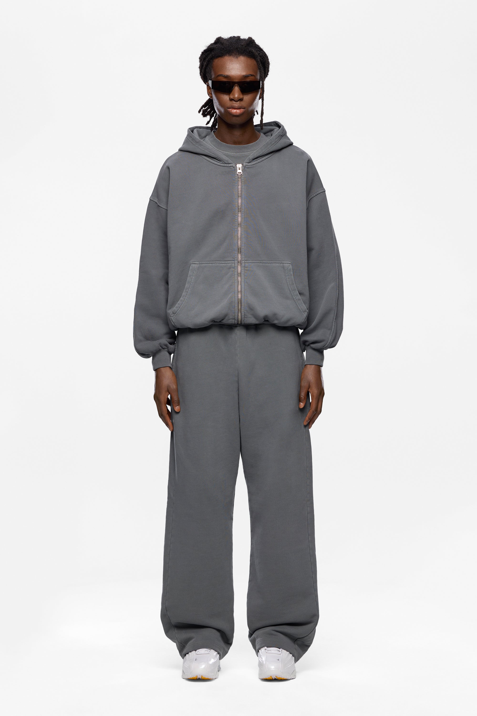 Washed Blank Zip Hoodie